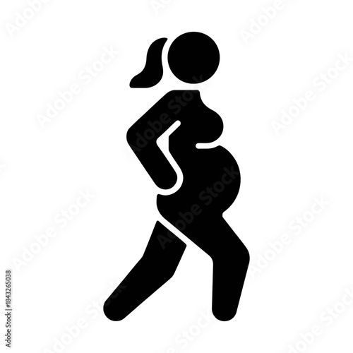 pregnant woman exercising glyph icon