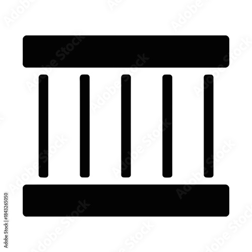 jail bars glyph icon
