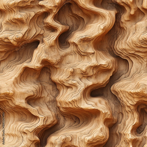 Wallpaper Mural Carved Wood Grain texture, seamless Torontodigital.ca