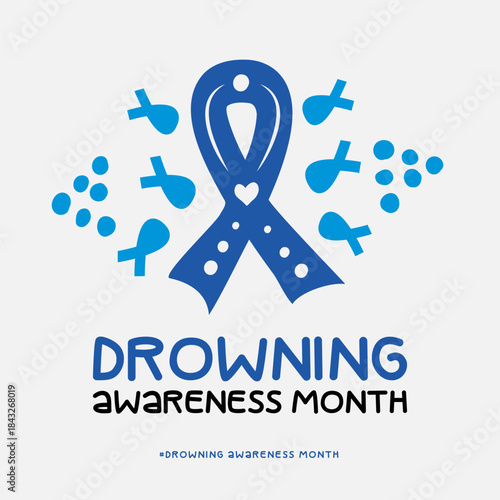 Drowning Awareness month, Vector Illustration Awareness Design.