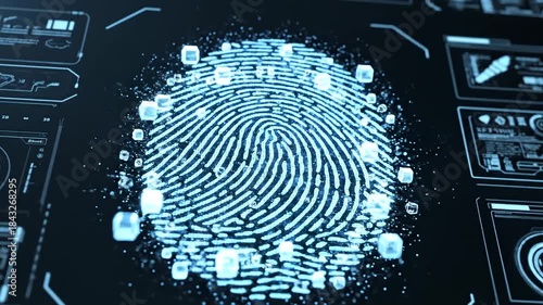 Futuristic Fingerprint Scan - Advanced Biometric Security Technology.