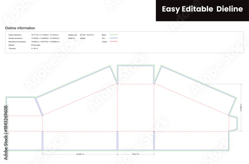 trapezoidal cardboard box dieline template box dieline die lines packaging custom dieline  box cardboard box dieline pizza box dieline printable product packaging layout,
