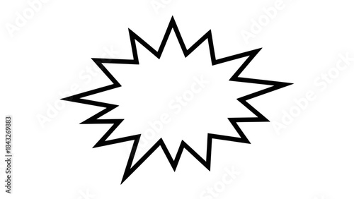 Explosion Speech Bubble Burst Shape with Sharp Jagged Edges, Empty Copy Space