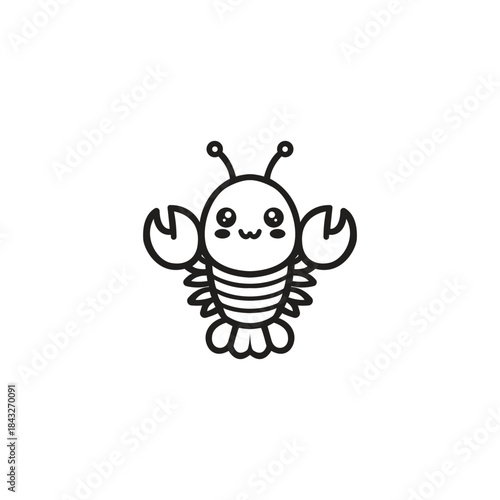 cartoon cute shrimp.