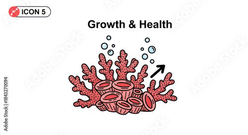 Vibrant Coral Reef with Bubbles Illustrating Growth and Health in Aquatic Ecosystems.