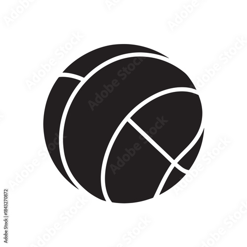 Volleyball game symbol for sports app and website ui, flat vector icon