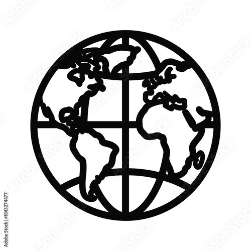 Global representation with black and white illustration