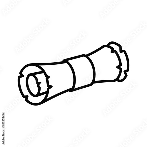 Simple line drawing of a pipe fitting