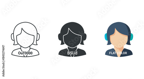 Customer support agents wearing headsets