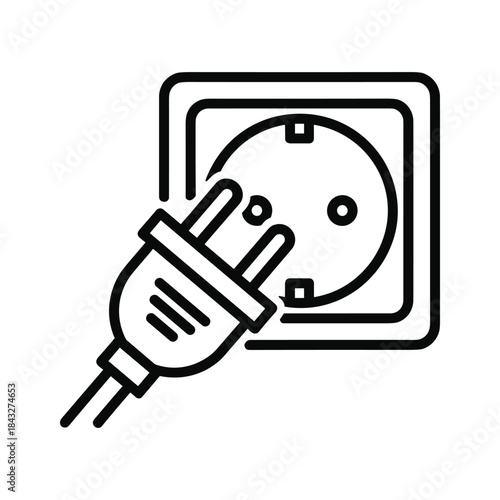 Electric plug inserted into outlet