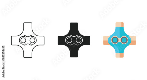 Fidget spinner icon set in different style