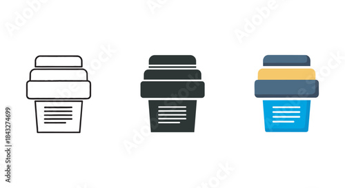 Set of three document folders with different colors and designs