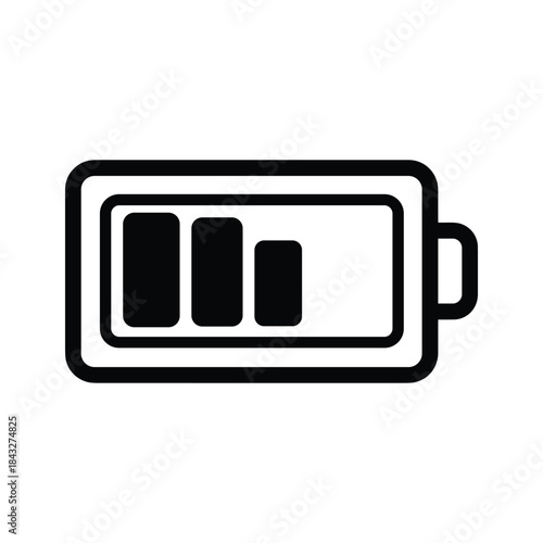 Battery icon with two bars indicating medium charge level