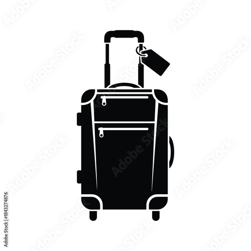 Travel suitcase with luggage tag