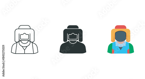 Three different virtual reality user avatars