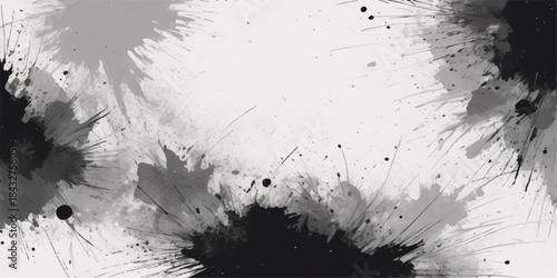 Black grunge ink splat texture vector background illustration pattern