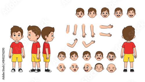 Cartoon Boy Character Animation Vector Illustration