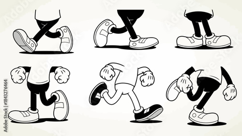 Cartoon Character Leg Poses Vector Illustration