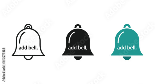 Notification bell icons in different colors and styles