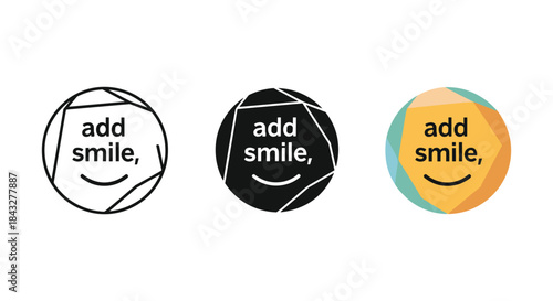 Add smile emoticon icons set for positive vibes