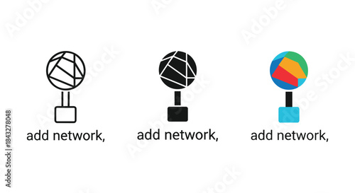 Add network icons in different styles and colors