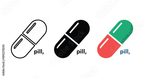 Pills in different colors and designs