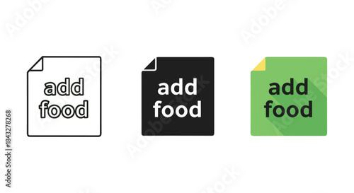 Add food icon set in different colors and styles