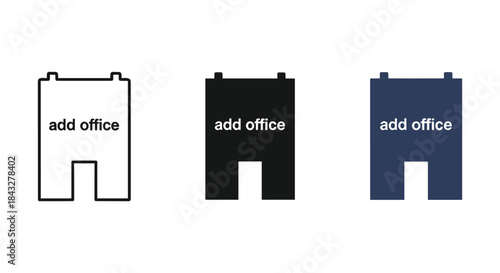Add office icon set in different colors and styles