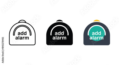 Add alarm icon set in different color and style