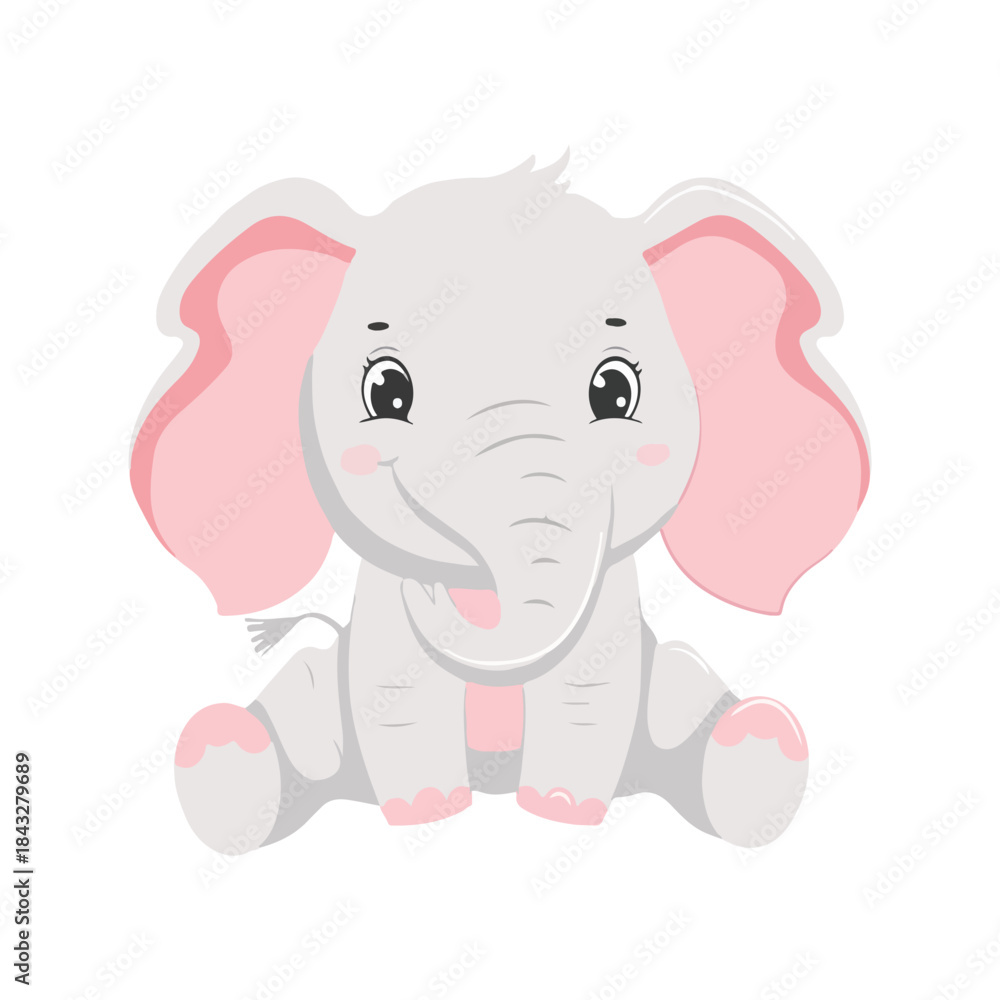 Naklejka premium Cartoon elephant vector, character