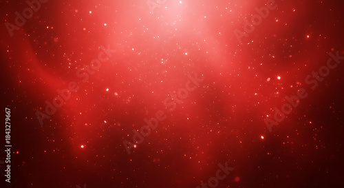 Vibrant red galaxy background with bright light and stars, cosmic abstract space texture with radiant energy