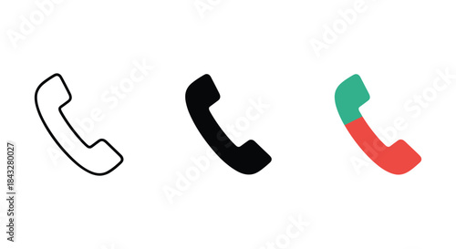Different color phone receiver icons
