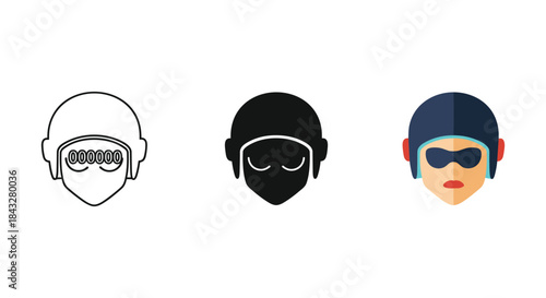 Three different ski mask illustration