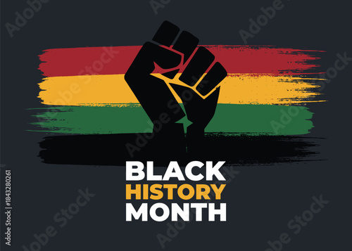 Black History Month Raised Fist Vector Illustration