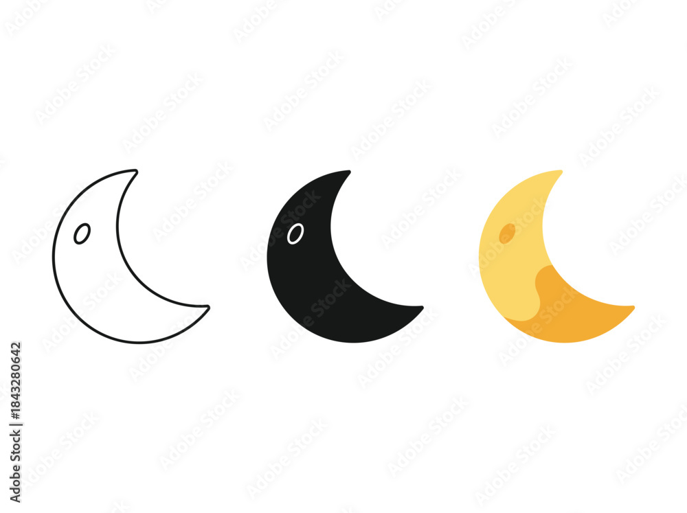 Obraz premium Crescent moon phases illustration