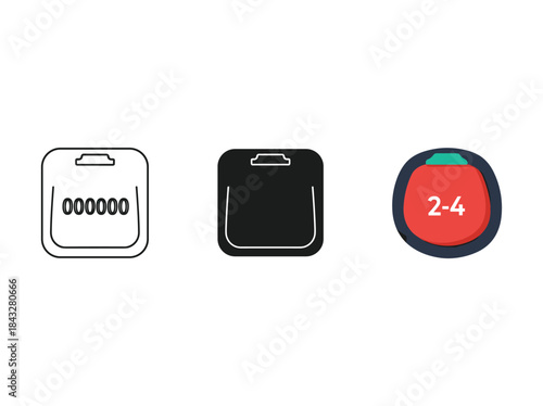 Set of three different digital scale icons