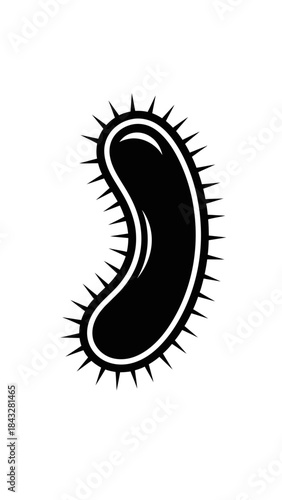 Bacteria Germ Icon – Microorganism Silhouette Symbol for Biology, Health & Science Design