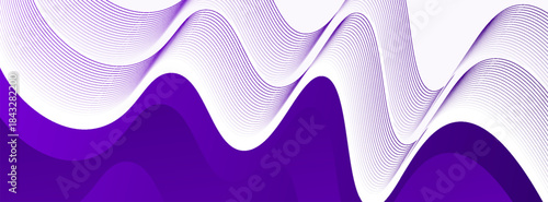 Purple geometric business banner design. Creative banner design with wave shape as template. Simple design on white horizontal banner. suit for bussines, banners