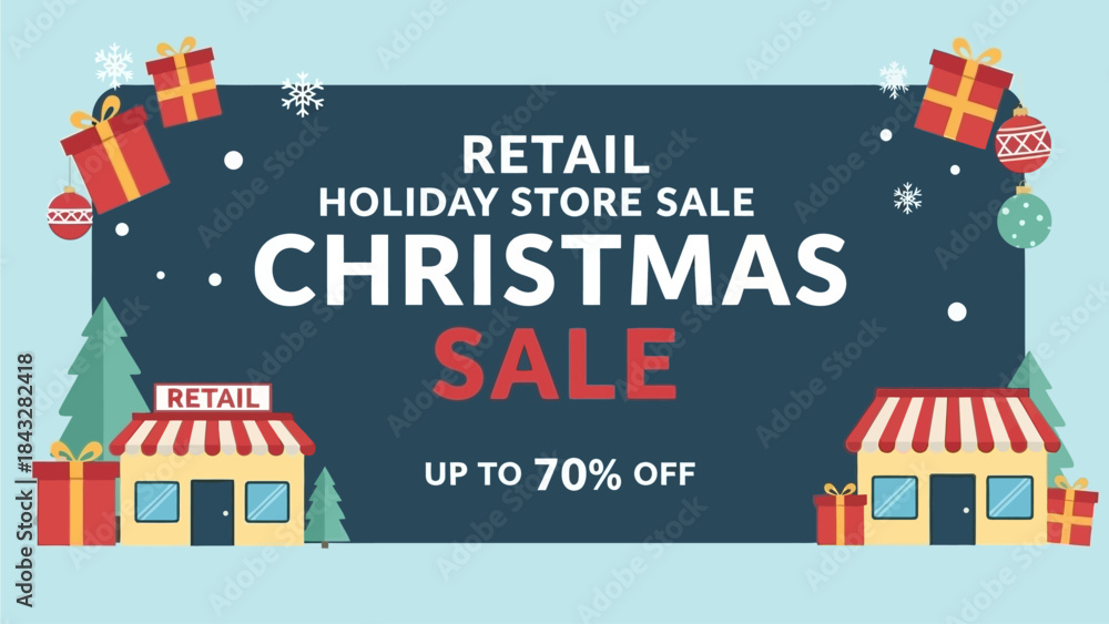 Obraz premium Modern Pastel Christmas Retail Sale Banner Design