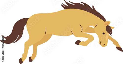 2026 Year of the Horse Cute Jumping Horse Isolated Vector Illustration, Lunar New Year Character