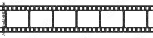 Old grunge Film strip reel icon. Cinema or movie roll with frames. Video or movie filmstrip overlay, cinema or photograph camera long film strip with transparent screen