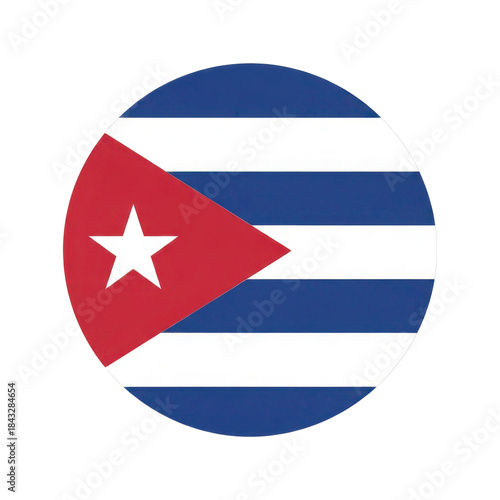 Circular cuban flag emblem with red triangle and white star isolated on transparent background Free Download Circular cuban flag emblem with red triangle and white star isolated on transparent background - GFXLoad