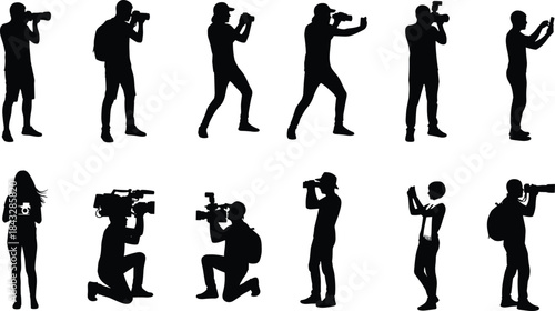 Black silhouette of a family group standing together, father, mother, kids, children, parents, togetherness, relationship, vector.