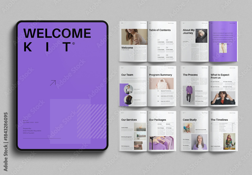 Digital Welcome Kit Template plantilla de Stock | Adobe Stock