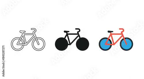 Different bicycle illustrations side by side