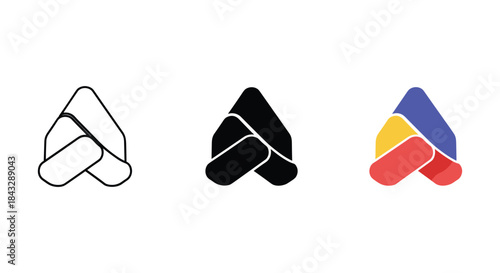 Logo design variations with different color schemes