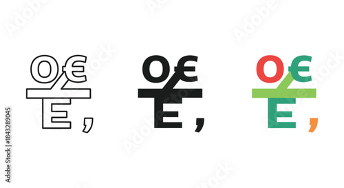 Euro currency symbol logo designs with different styles