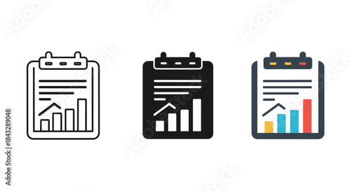 Clipboard with bar graph and statistics report