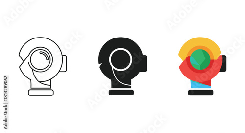 Webcam icon set with various design styles