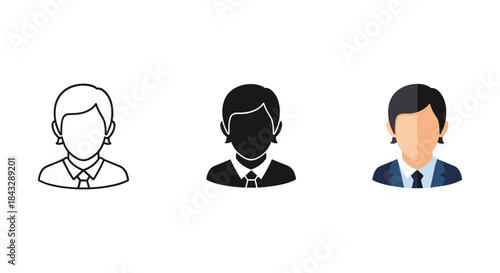 Three business professionals illustrated